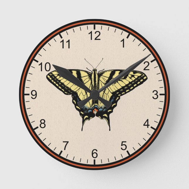 Horloge Ronde Southwestern Yellow Swallowtail Butterfly Small (Recto)