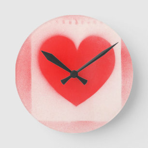 Horloge Ronde Soyez mon coeur rouge Valentine note coeur Carnet