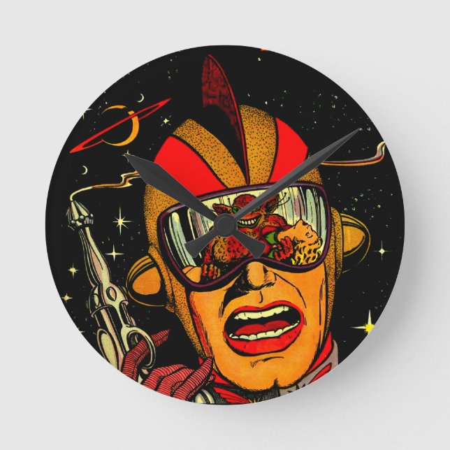 Horloge Ronde Spaceman Sci-Fi (Recto)