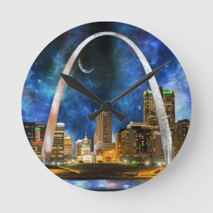 Horloge Ronde Spacey St. Louis Skyline