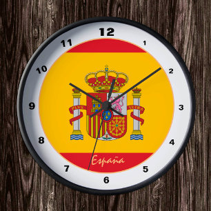 Horloge Ronde Spanish Flag & Spain trendy fashion /design clock