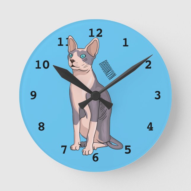 Horloge Ronde Sphynx cat (Recto)