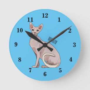 Horloge Ronde Sphynx cat