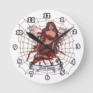 Horloge Ronde Spider Fairy nom personnalisé