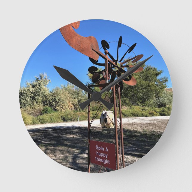 Horloge Ronde Spin a Happy Thought, Drôle Signe (Recto)