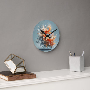 Horloge Ronde Splash tropical