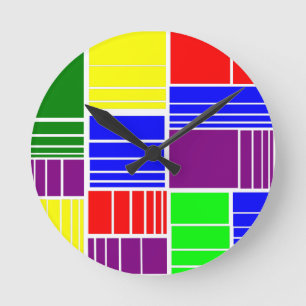 Horloge Ronde Split Rectangles