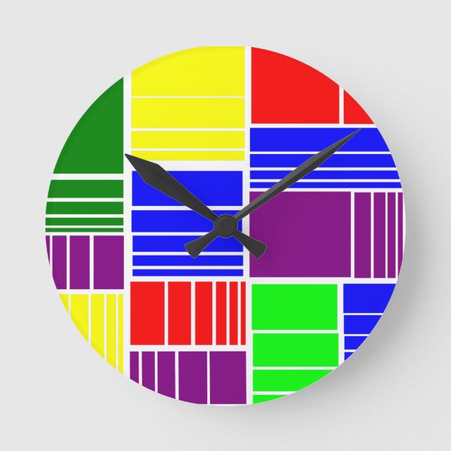 Horloge Ronde Split Rectangles (Recto)