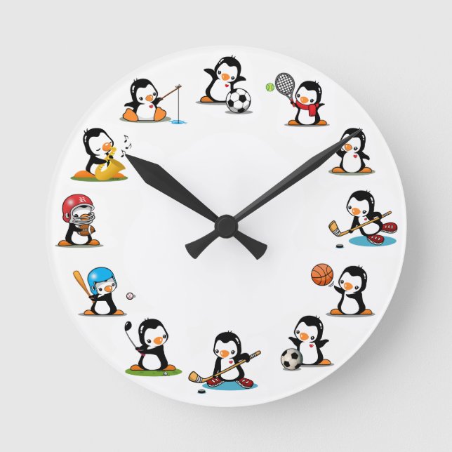 Horloge Ronde Sport Penguins (Recto)