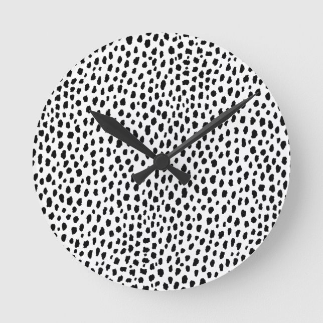 Horloge Ronde Spots dalmatiens (noir/blanc) (Recto)
