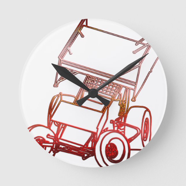 Horloge Ronde Sprint Car Skewed (Recto)
