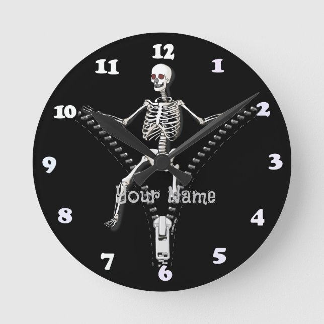 Horloge Ronde Squelette à fermeture éclair (Recto)