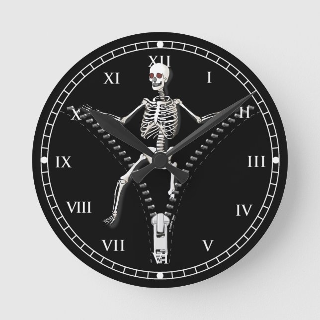 Horloge Ronde Squelette à fermeture éclair (Recto)