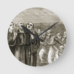 Horloge Ronde St. Columba chanting, and attacked by the Druids,