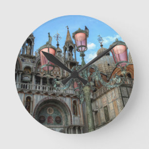 Horloge Ronde St. Marks et lampe, Venise, Italie