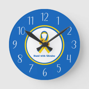 Horloge Ronde Stand With Ukraine Support Ribbon