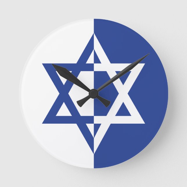 Horloge Ronde Star of David Bar Mitzvah blue, white (Recto)