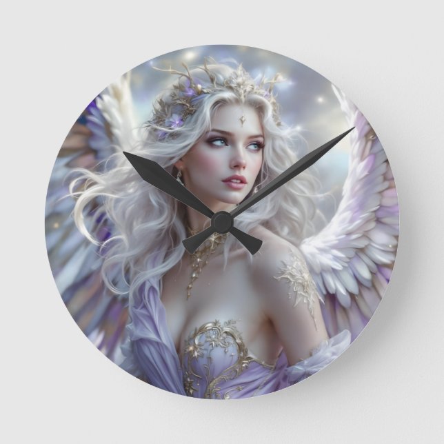 Horloge Ronde Starlight Grace - Princesse céleste de l'aube (Recto)