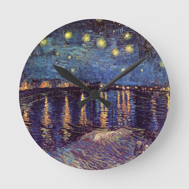 Horloge Ronde Starry Night Over the Rhone par Vincent van Gogh (Recto)