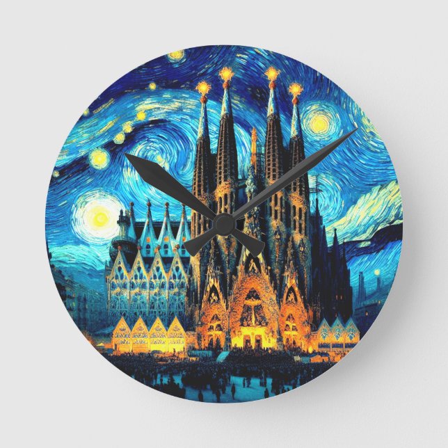Horloge Ronde Starry Sagrada Familia Barcelona (Recto)