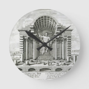 Horloge Ronde Statue de Zeus olympien, faite par Phidias en or a