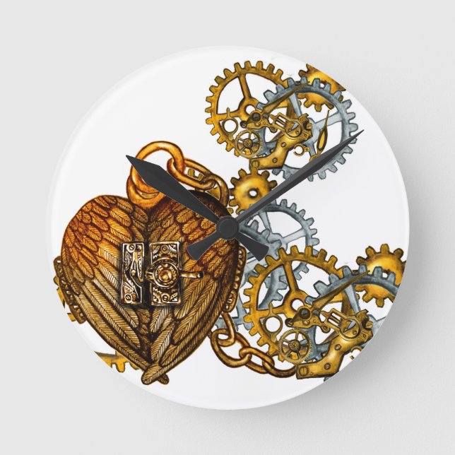 Horloge Ronde Steam punk heart (Recto)