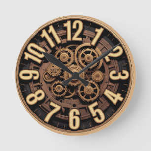 Horloge Ronde Steampunk Gears Vintage Look