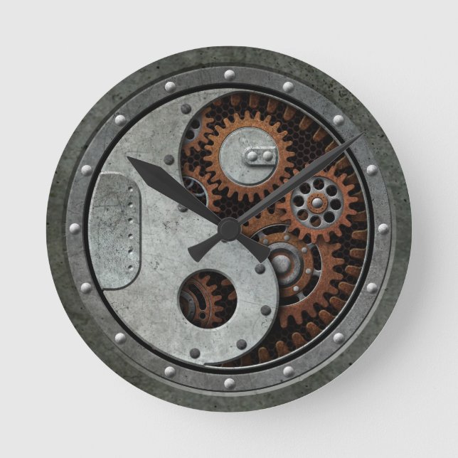 Horloge Ronde Steampunk Yin Yang (Recto)