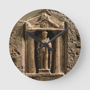 Horloge Ronde Stele votif de marbre et de grès avec le figu