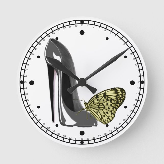 Horloge Ronde Stiletto shoe Art Clocks (Recto)