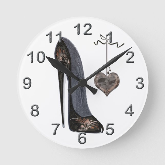 Horloge Ronde Stiletto shoe Art Clocks (Recto)