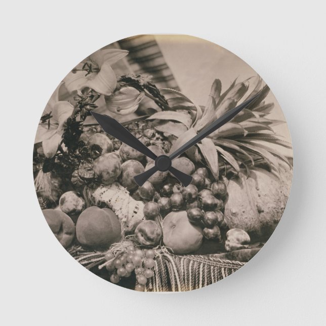Horloge Ronde Still Life with Fruit, 1860 (sepia photo) (Recto)