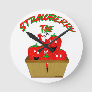 Horloge Ronde Strawberry Time !