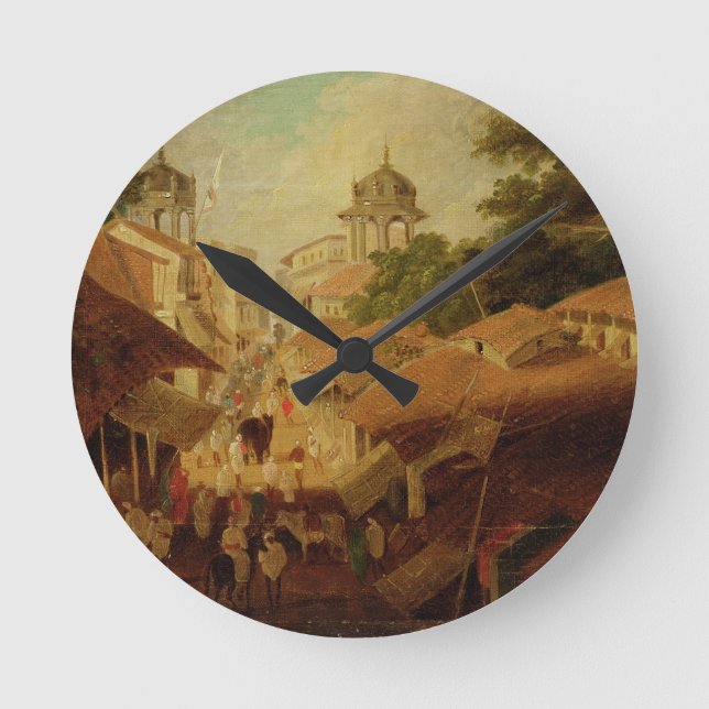 Horloge Ronde Street in Patna, c.1825 (oil on canvas) (Recto)