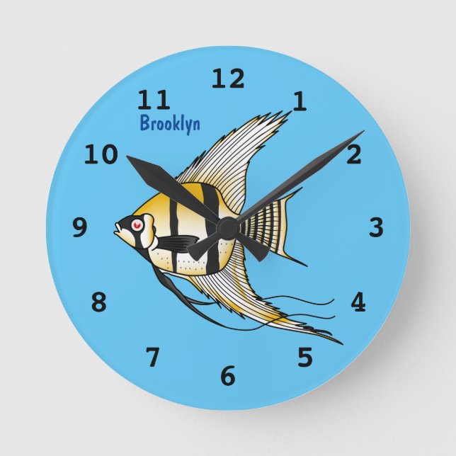 Horloge Ronde Striped angelfish cartoon (Recto)