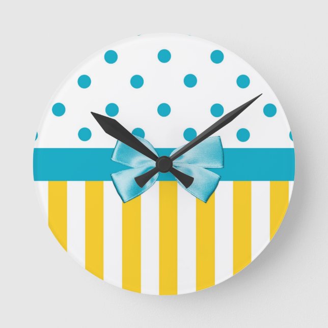 Horloge Ronde Stripes With Blue Ribbon (Recto)
