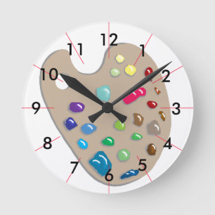 Horloge Ronde Studio CricketDiane de peinture de palette