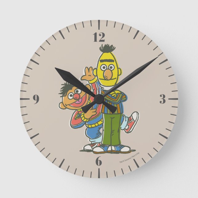 Horloge Ronde Style classique Bert et Ernie (Recto)