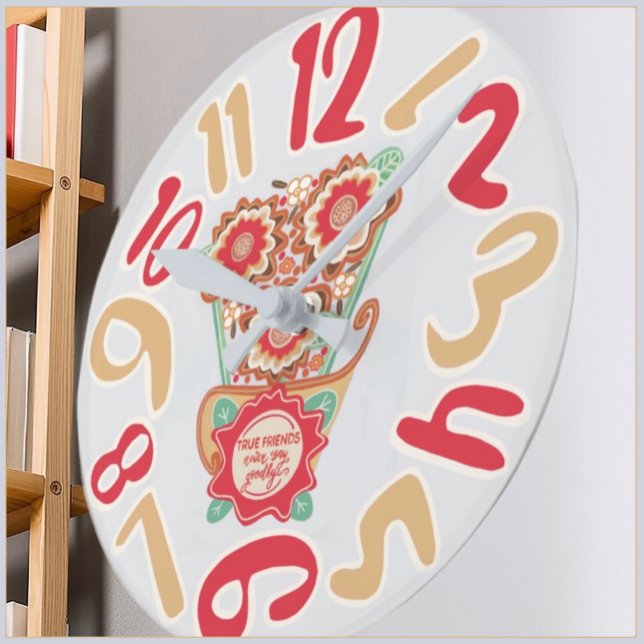 Horloge Ronde Style de design floral unique (Créateur téléchargé)