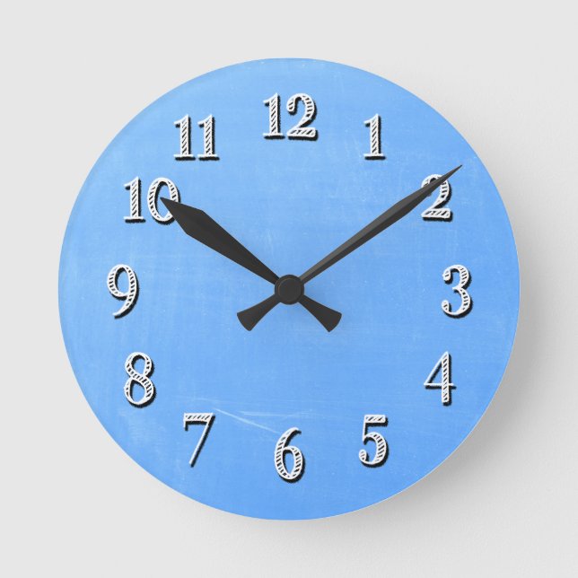 Horloge Ronde Style de tableau bleu Clignotant (Recto)