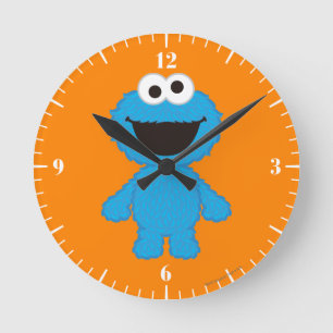 Horloge Ronde Style laine de monstre de biscuits