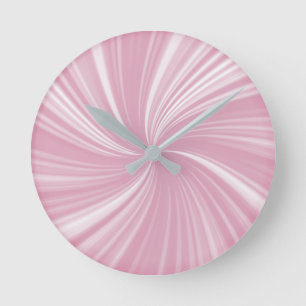 Horloge Ronde Style moderne élégant Rose clair rose rayonnant Tw