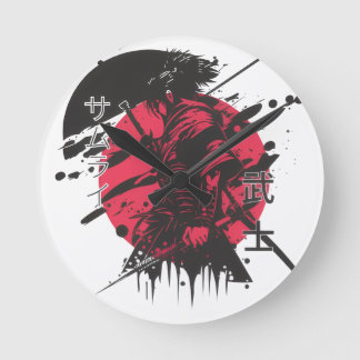 Horloge Ronde Style Samuri
