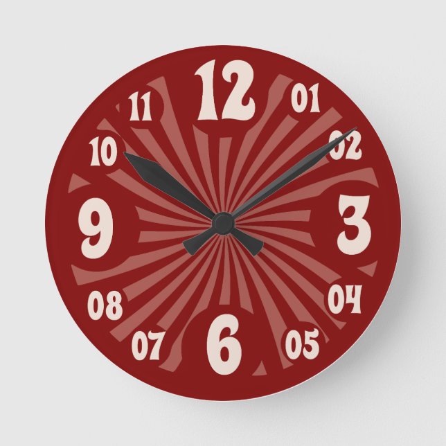 Horloge Ronde Style spirale tourbillon rouge (Recto)