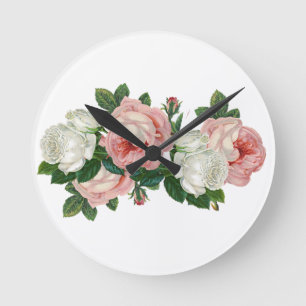 Horloge Ronde Styles classiques Rose romantique