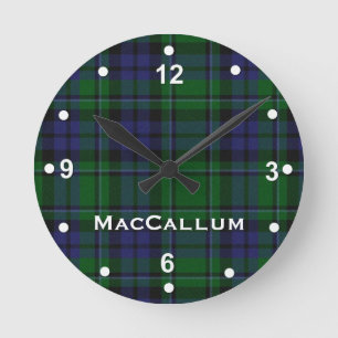 Horloge Ronde Stylish Blue & Green MacCallum Tartan Plaid