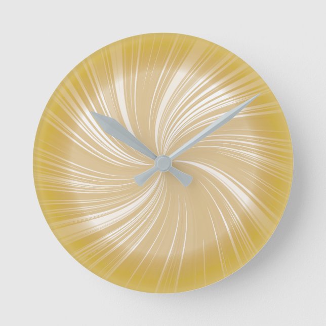 Horloge Ronde Stylish Orange Yellow Radiant Twirl Pattern (Recto)