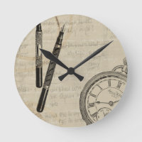 Stylos de fontaine et Watchface avec des notes