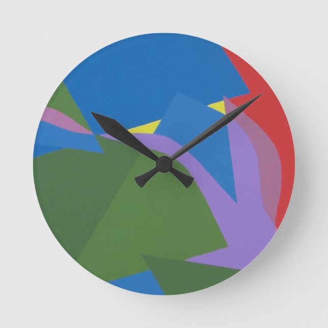 Horloge Ronde Subdued Abstract Composition Round Clock (Recto)