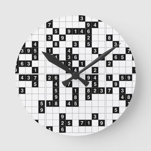 Horloge Ronde sudoku noir blanc (Recto)